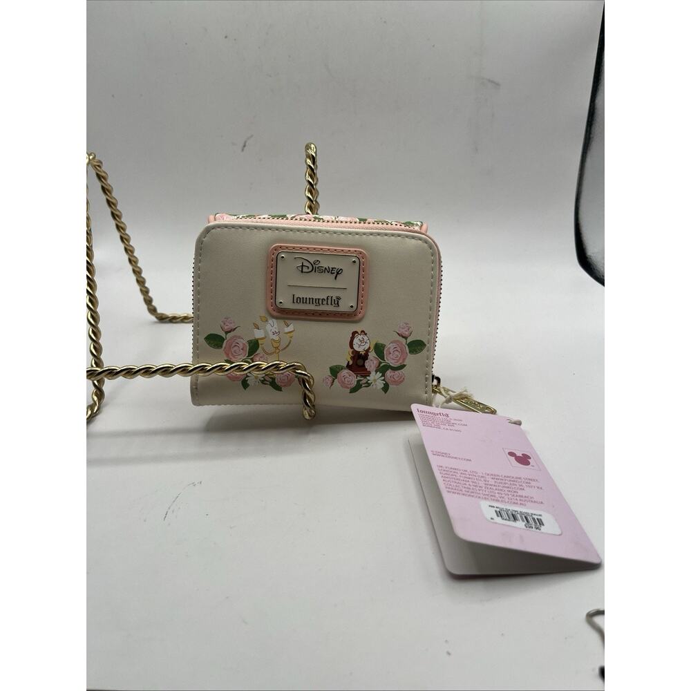 Loungefly Disney Beauty and the Beast Belle Small Zip Around Wallet Beige NWT - Picture 10 of 16
